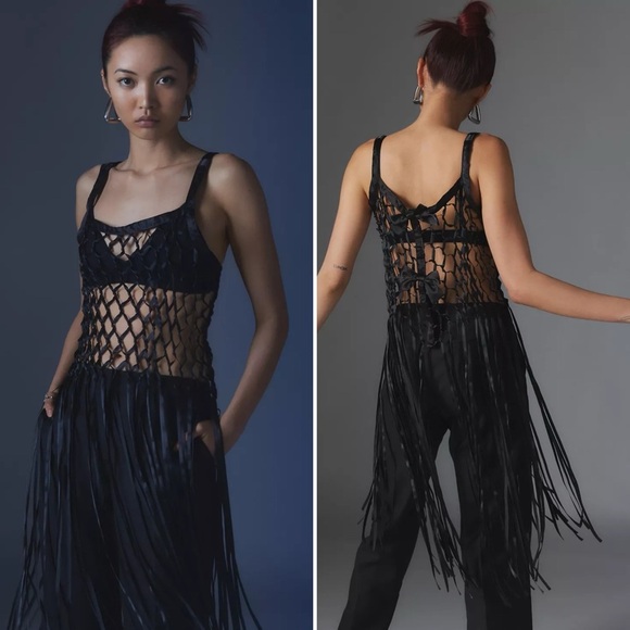 Urban Outfitters Festival Ribbon Bow Fringe Top in Cream - Picture 6 of 8